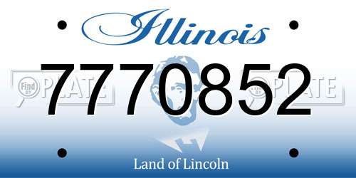 7770852 Illinois License Plate