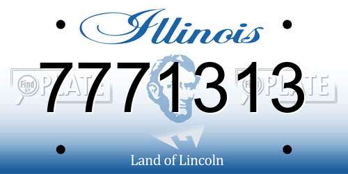 7771313 Illinois License Plate