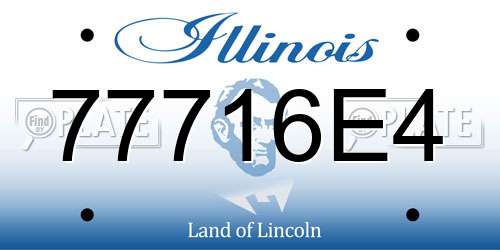 77716E4 Illinois License Plate