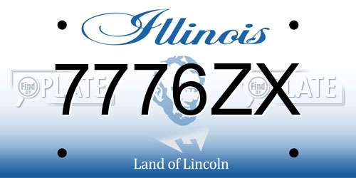 7776ZX Illinois License Plate