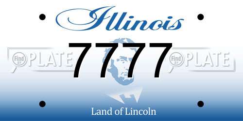 7777 Illinois License Plate