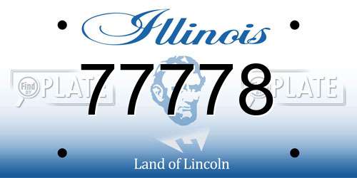 77778 Illinois License Plate