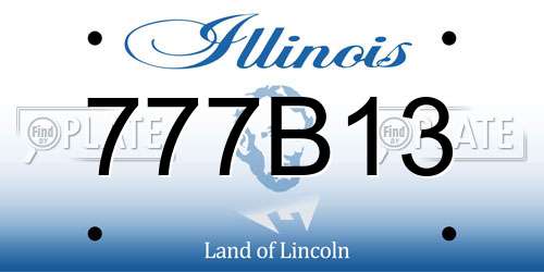 777B13 Illinois License Plate