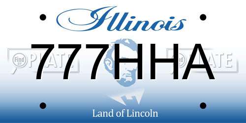 777HHA Illinois License Plate