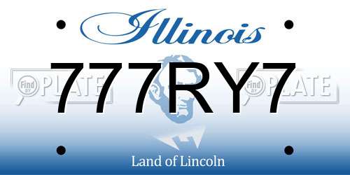777RY7 Illinois License Plate