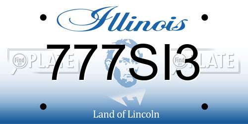 777SI3 Illinois License Plate