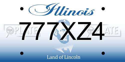 777XZ4 Illinois License Plate