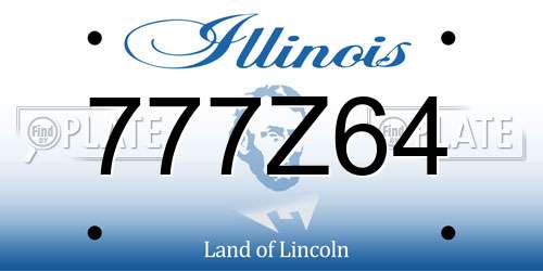 777Z64 Illinois License Plate