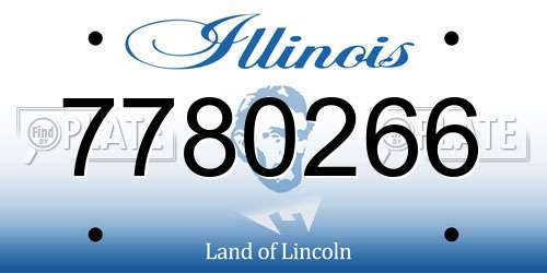 7780266 Illinois License Plate