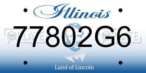 77802G6 Illinois License Plate