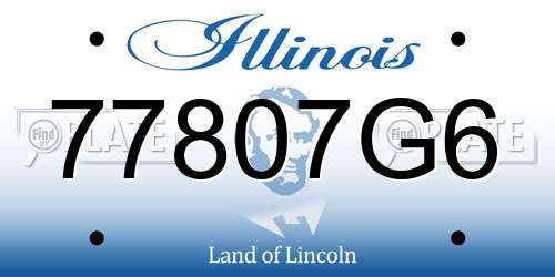 77807G6 Illinois License Plate