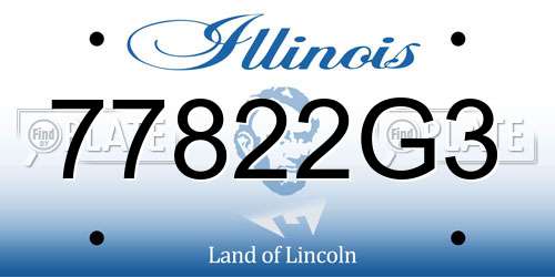 77822G3 Illinois License Plate