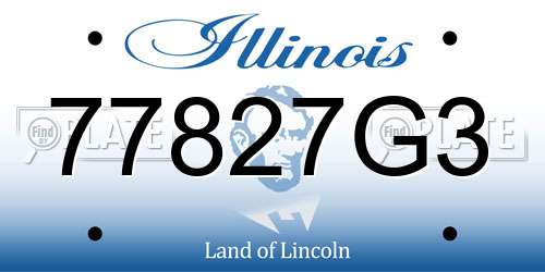 77827G3 Illinois License Plate