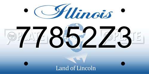 77852Z3 Illinois License Plate