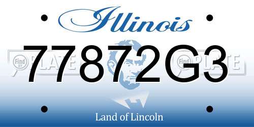 77872G3 Illinois License Plate