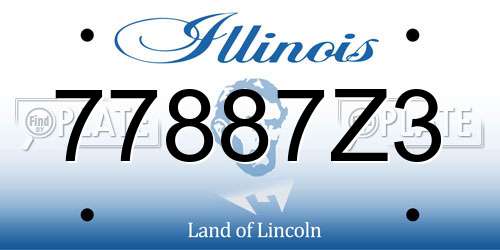 77887Z3 Illinois License Plate