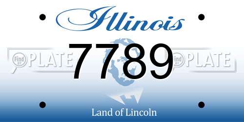 7789 Illinois License Plate