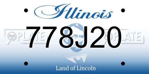 778J20 Illinois License Plate