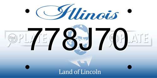 778J70 Illinois License Plate