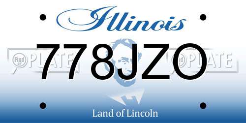 778JZO Illinois License Plate