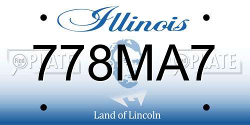 778MA7 Illinois License Plate