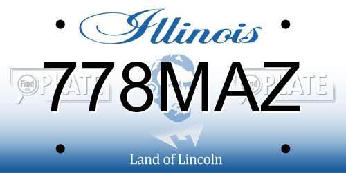 778MAZ Illinois License Plate