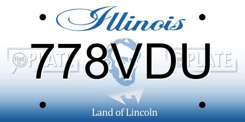 778VDU Illinois License Plate