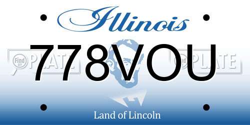 778VOU Illinois License Plate