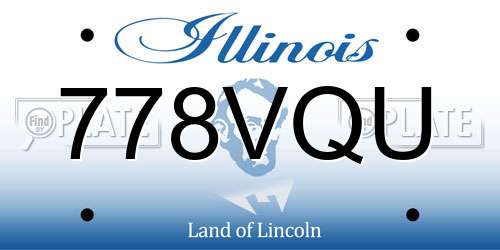 778VQU Illinois License Plate