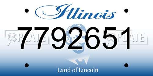 7792651 Illinois License Plate