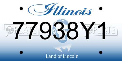 77938Y1 Illinois License Plate