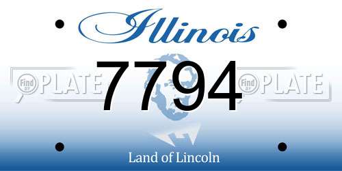 7794 Illinois License Plate