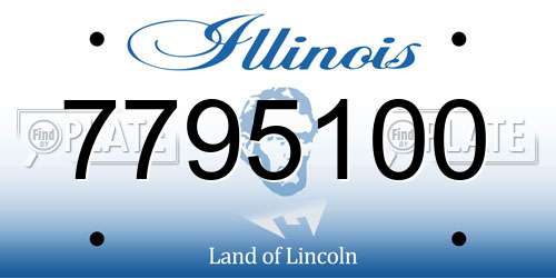 7795100 Illinois License Plate