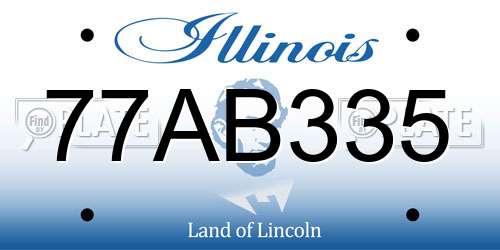 77AB335 Illinois License Plate