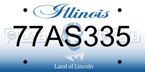 77AS335 Illinois License Plate