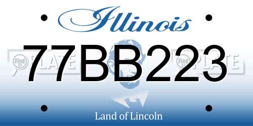 77BB223 Illinois License Plate
