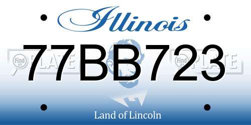 77BB723 Illinois License Plate