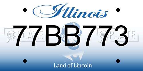 77BB773 Illinois License Plate