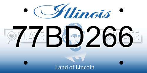 77BD266 Illinois License Plate