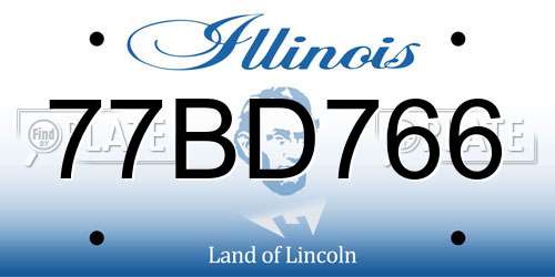 77BD766 Illinois License Plate