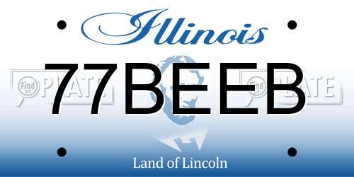 77BEEB Illinois License Plate