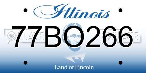 77BO266 Illinois License Plate