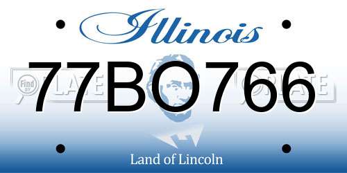 77BO766 Illinois License Plate