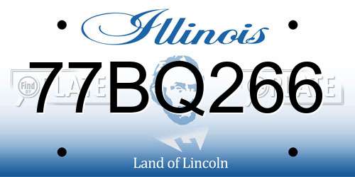 77BQ266 Illinois License Plate