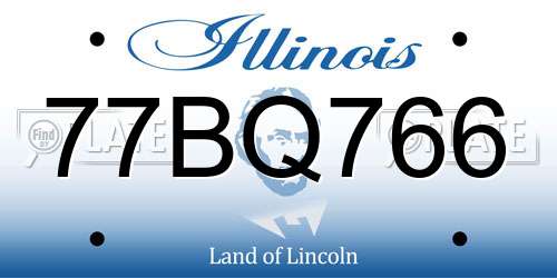 77BQ766 Illinois License Plate