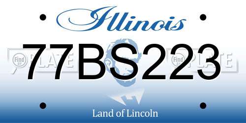 77BS223 Illinois License Plate