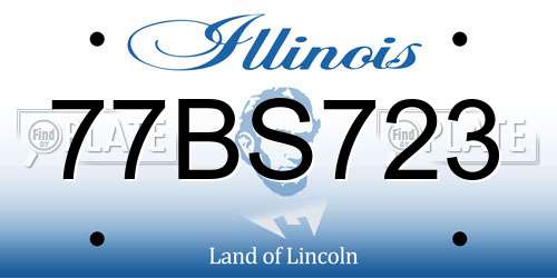 77BS723 Illinois License Plate