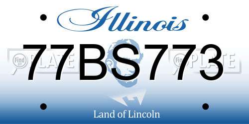 77BS773 Illinois License Plate