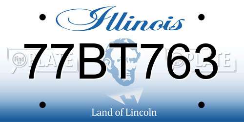 77BT763 Illinois License Plate