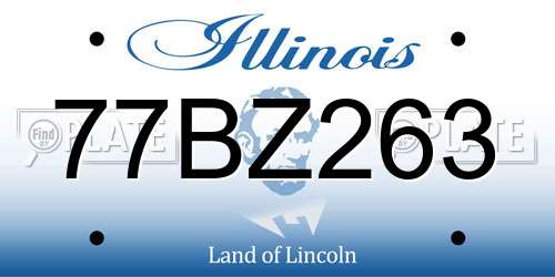 77BZ263 Illinois License Plate